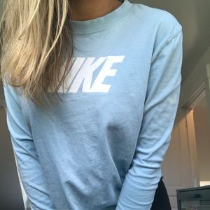 Vintage Light Blue Nike Long-Sleeve